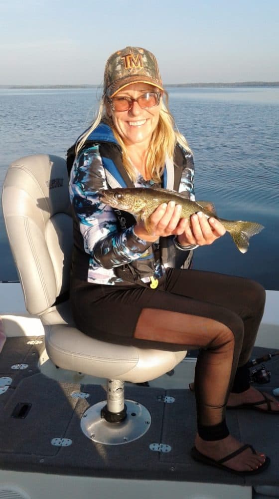 Carolyn Walleye fishing Lake Nipissing