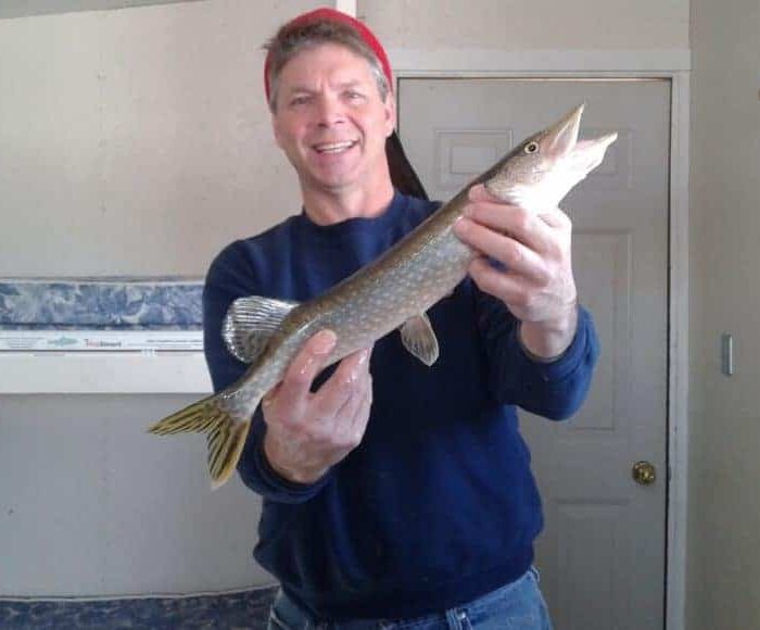 Pike caught ice fishing